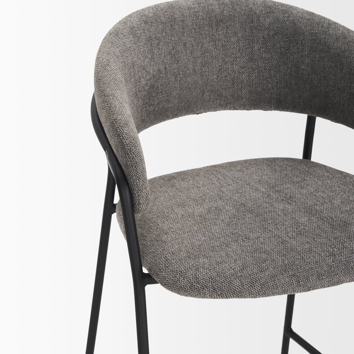 Carolyn Counter Stool with Gray Fabric & Matte Black Metal, Counter & Bar Stool by Mercana, 19.3" length x 20.4" width x 35.75" height View 9