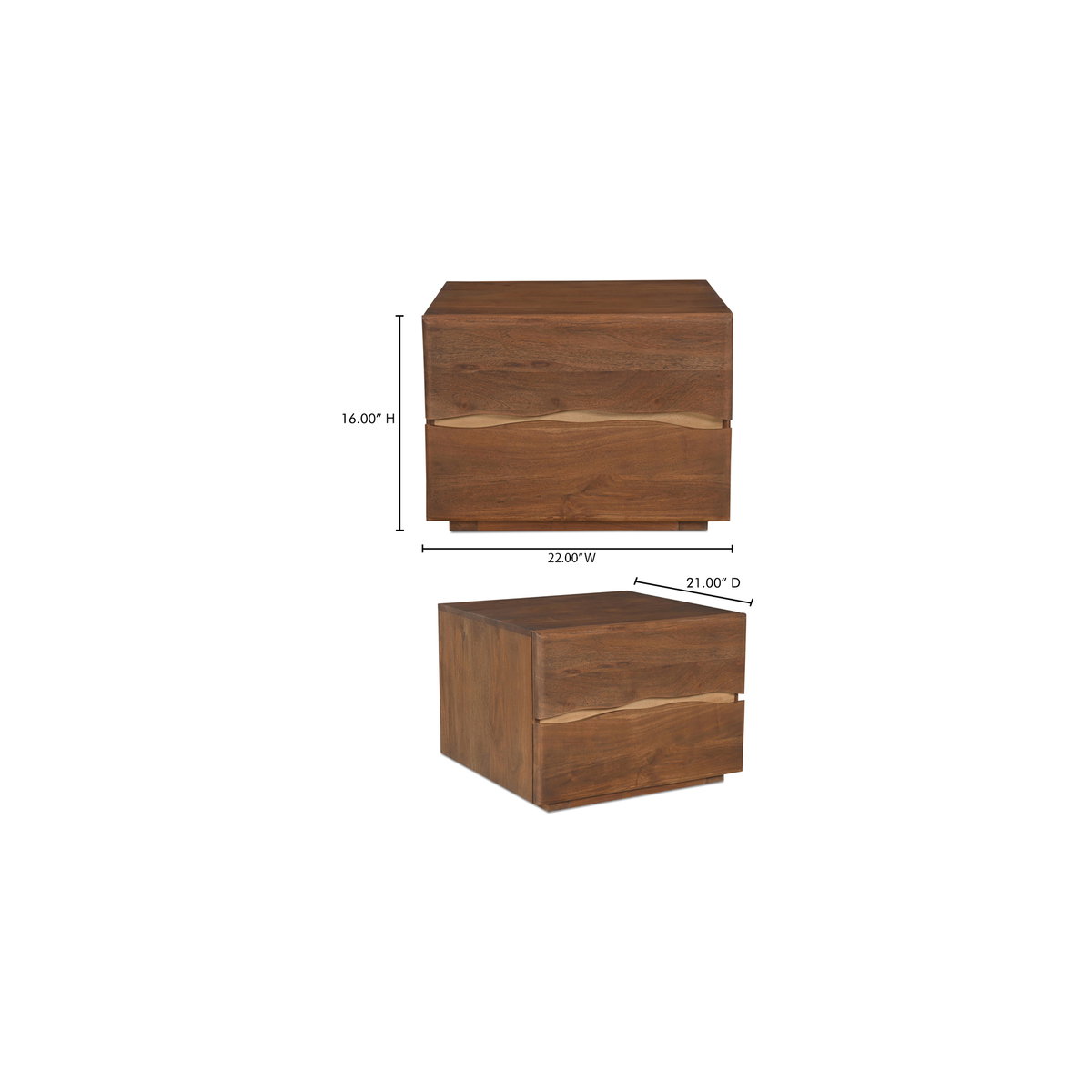 Watson Nightstand Brown, by Moe's Home, 22" width x 16" height x 21" depth View 13