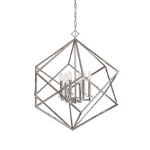 Online Designer Living Room Euclid 6 Light Nickel Cube Pendant