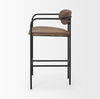 Parker Muted Brown Faux Leather with Black Metal Counter Stool thumbnail 4