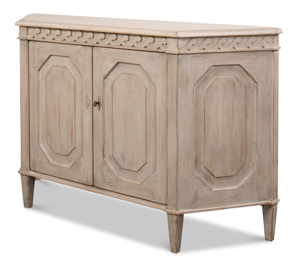 Wrenn Credenza  Stone Grey, by Sarreid, 1'4" length x 4'10" width x 3' height View 1