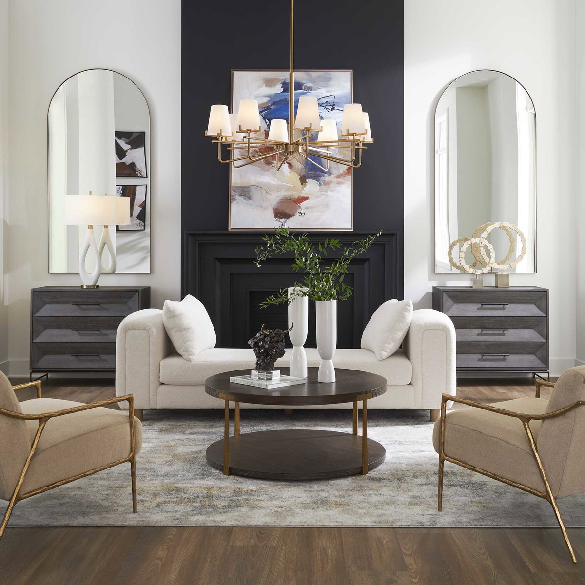 Repose Oversized Ivory Bench, Furniture by Uttermost, 90.5" width x 28.5" height x 26" depth View 9