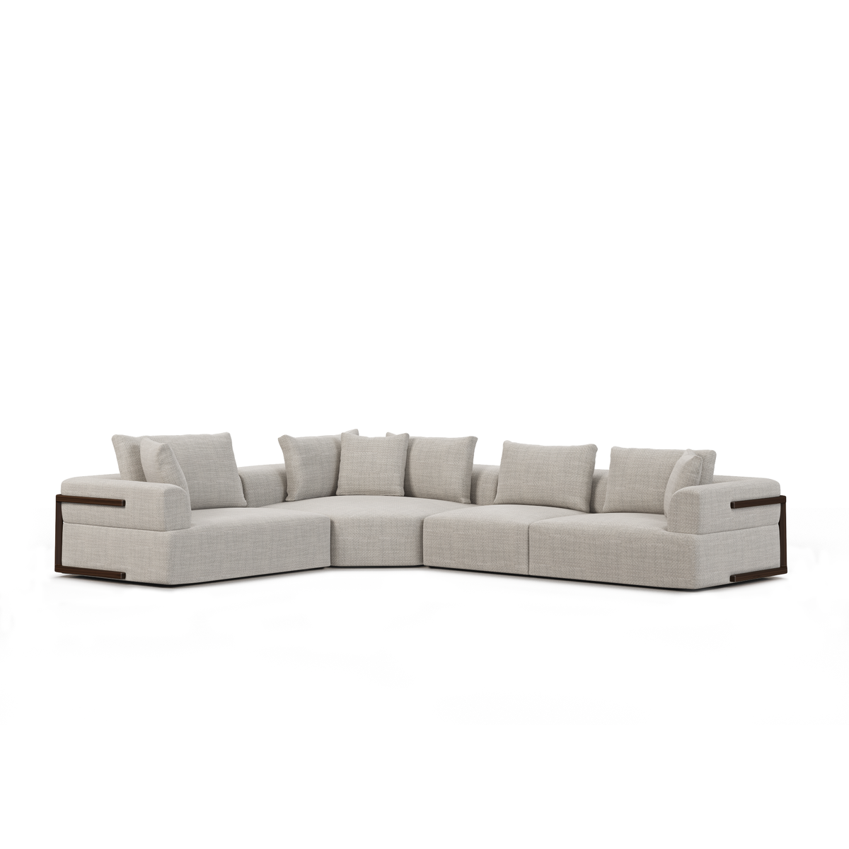 Warner Gray 3 Piece Sofa Set with Corner Piece, Sectional Sofa by Mercana, 140" length x 113" width x 32.68" height View 1
