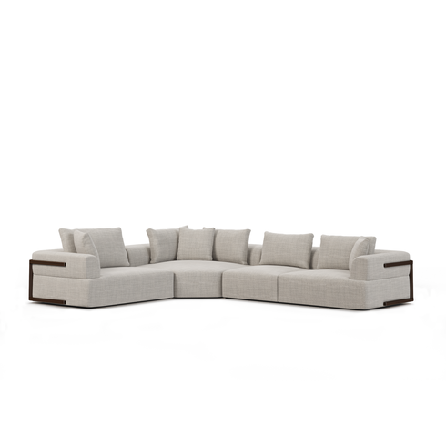 Warner Gray 3 Piece Sofa Set with Corner Piece