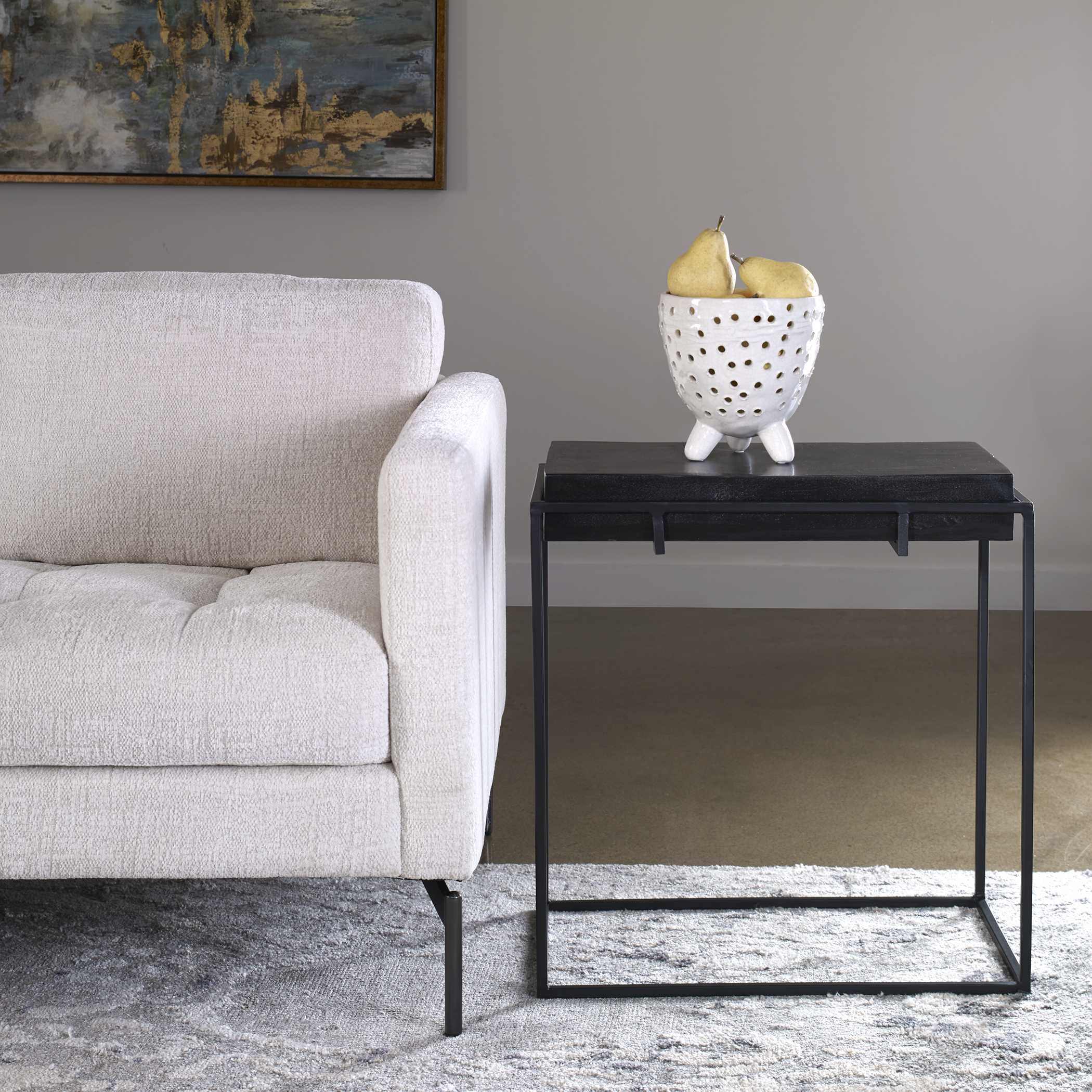 Telone Modern Black Side Table large image 