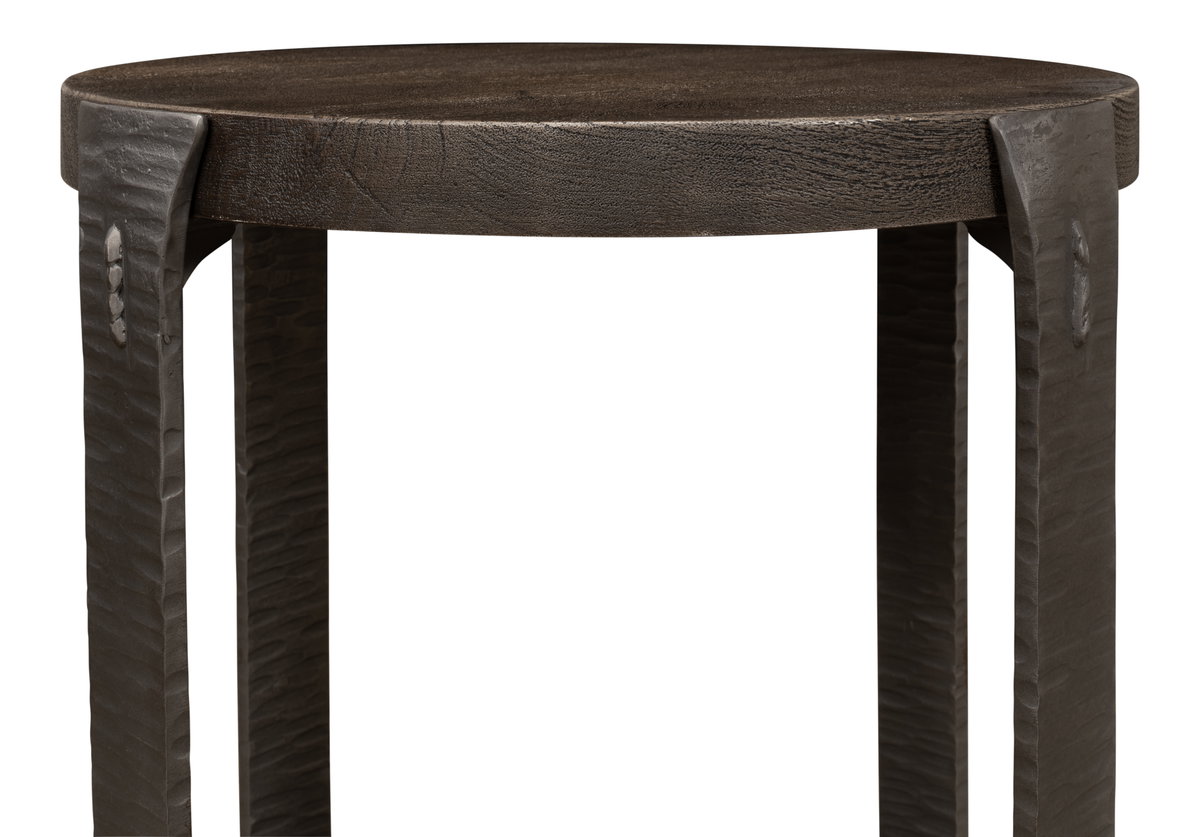 Forged Slats Side Table/Moleskin, by Sarreid, 1'6" length x 1'6" width x 2'1" height View 10
