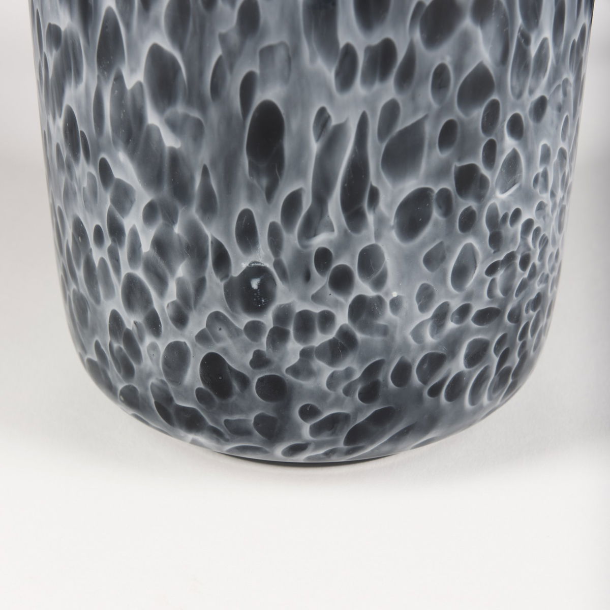 Masai Medium Black Mottled Glass Vase, by Mercana, 6.5" length x 6.5" width x 12.4" height View 9