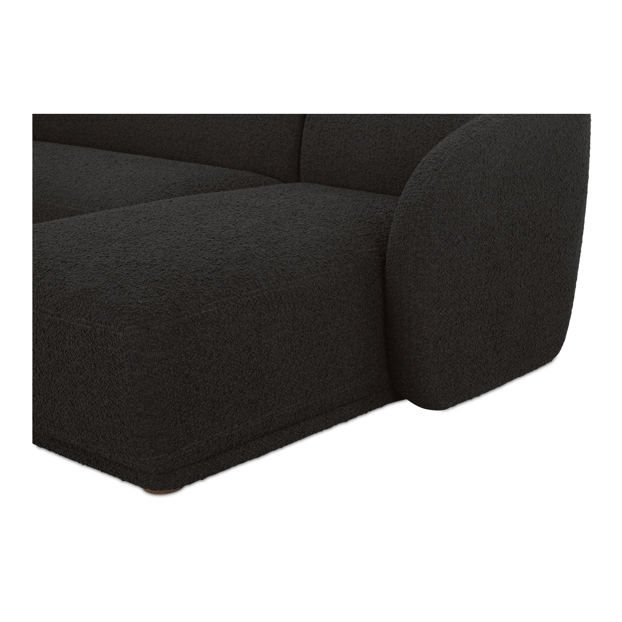 Faye Right Sectional Black Boucle, Sectional Sofa by Moe's Home, 112" width x 29.8" height x 59.65" depth View 5