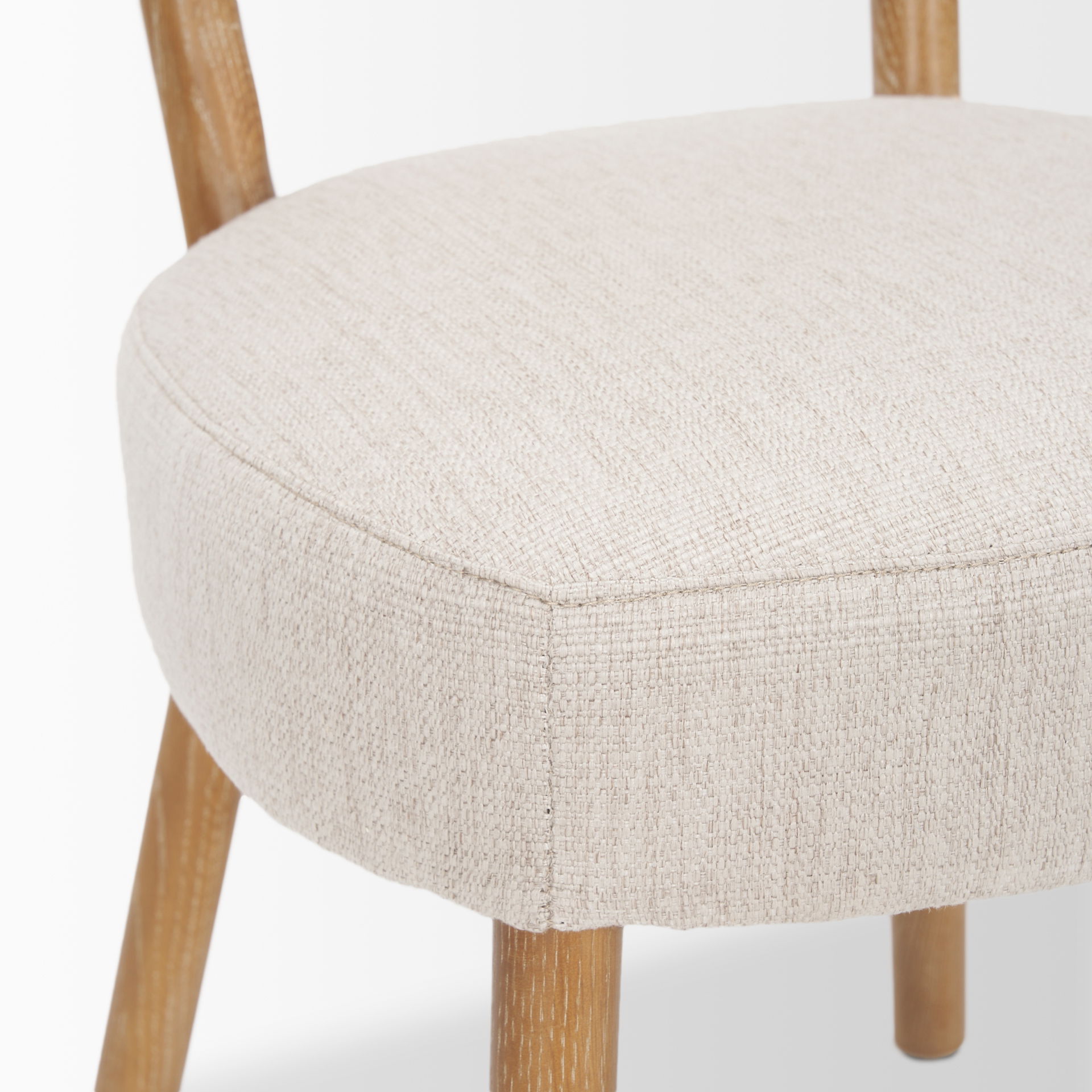 Owen Dining Chair with Medium Brown Wood and Beige Fabric large image 