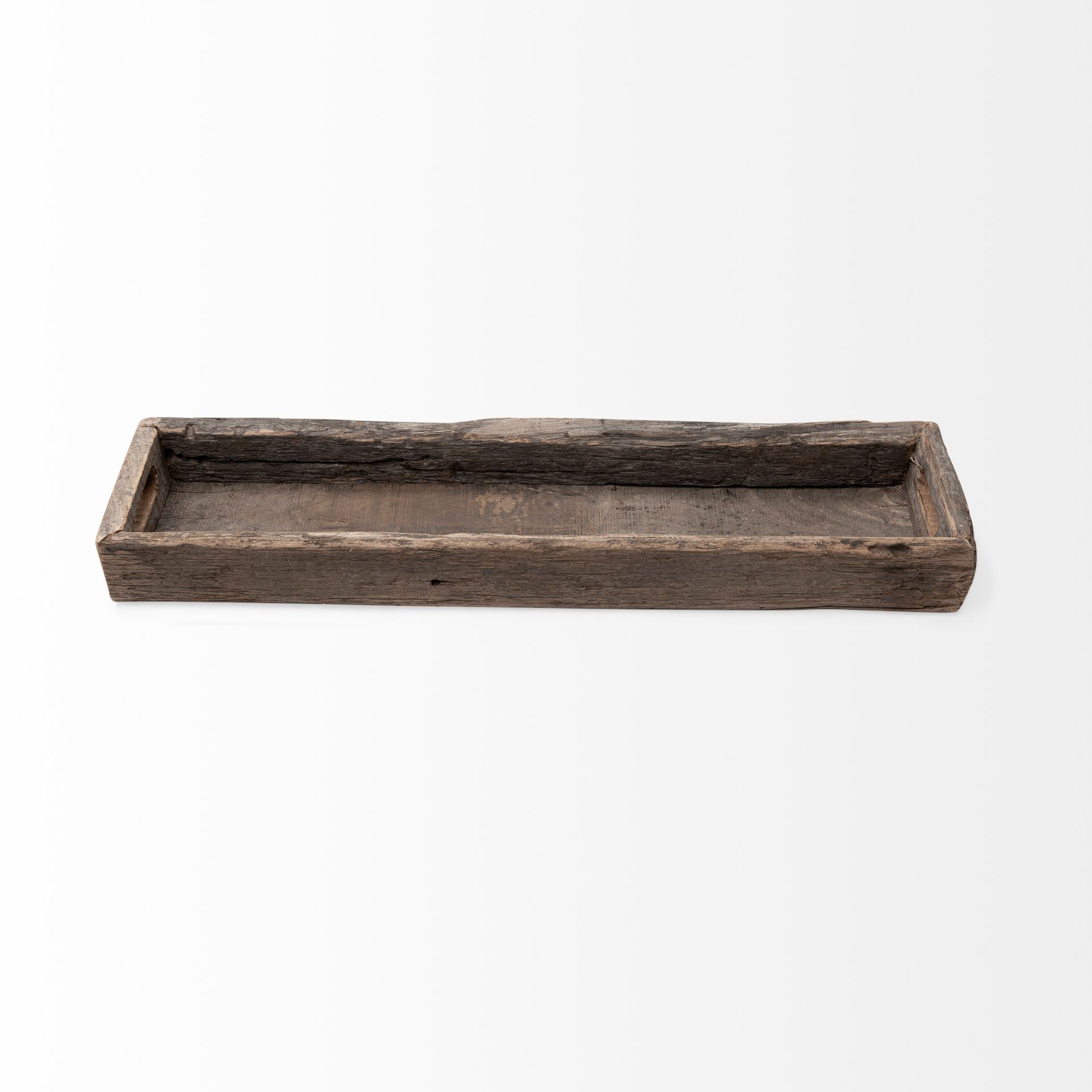 Vernon (Medium) 30L x 7W Brown Reclaimed Wood Tray, Decorative Tray by Mercana, 30" length x 7" width x 3" height View 3