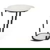 Bombola II (Large) 18L x 18W White Round Marble Top with Black Metal Frame Accent Table, Side & End Table by Mercana, 18" length x 18.11" width x 25.2" height thumbnail 1