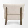 Vyra Dark Brown Wood with Cream Fabric Accent Chair, by Mercana, 26.97" length x 29.13" width x 27.55" height thumbnail 6