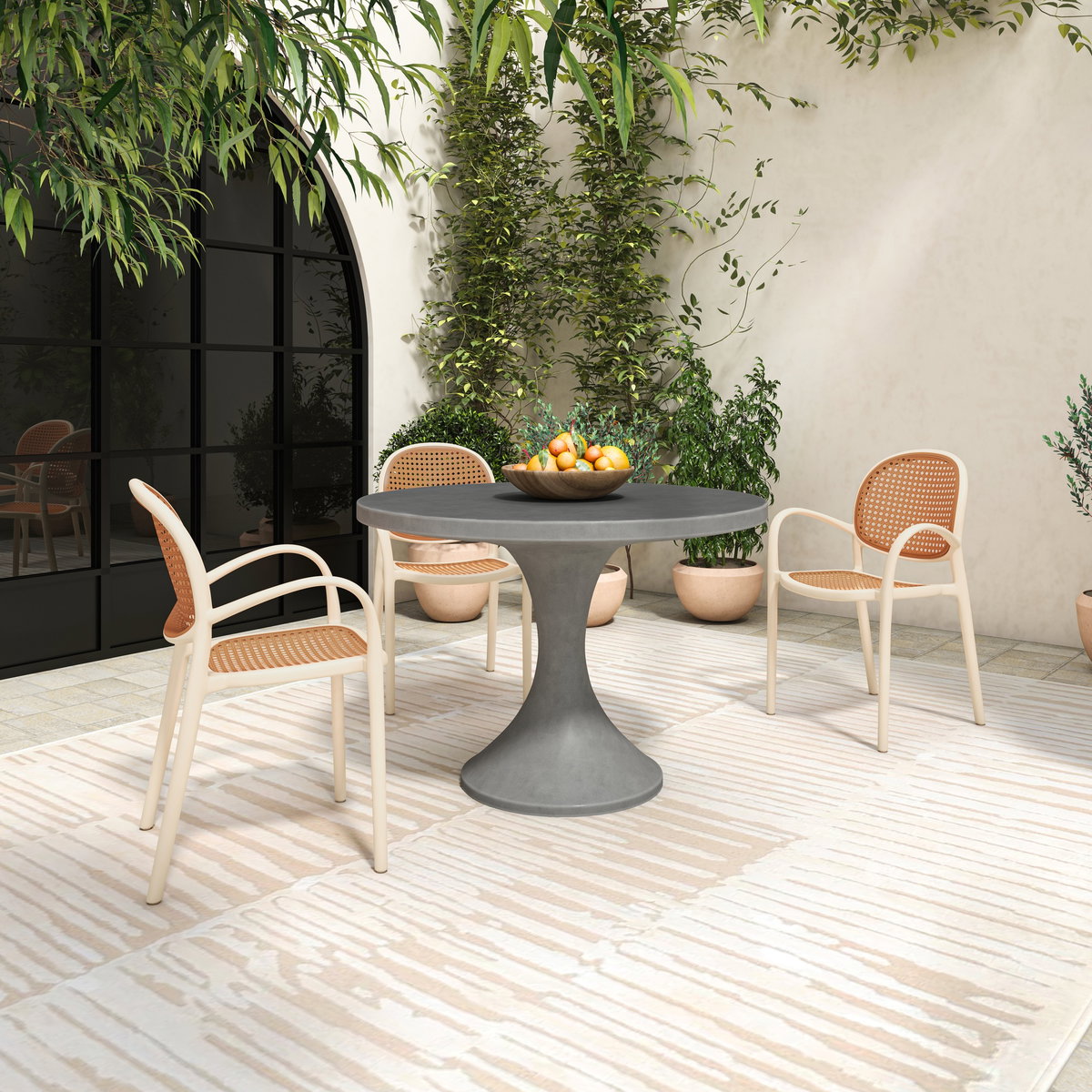 Isadora Outdoor Dining Table Grey, Outdoor Table by Moe's Home, 3'7" width x 2'6" height x 3'7" depth View 6