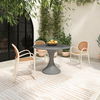 Isadora Outdoor Dining Table Grey, Outdoor Table by Moe's Home, 3'7" width x 2'6" height x 3'7" depth thumbnail 6