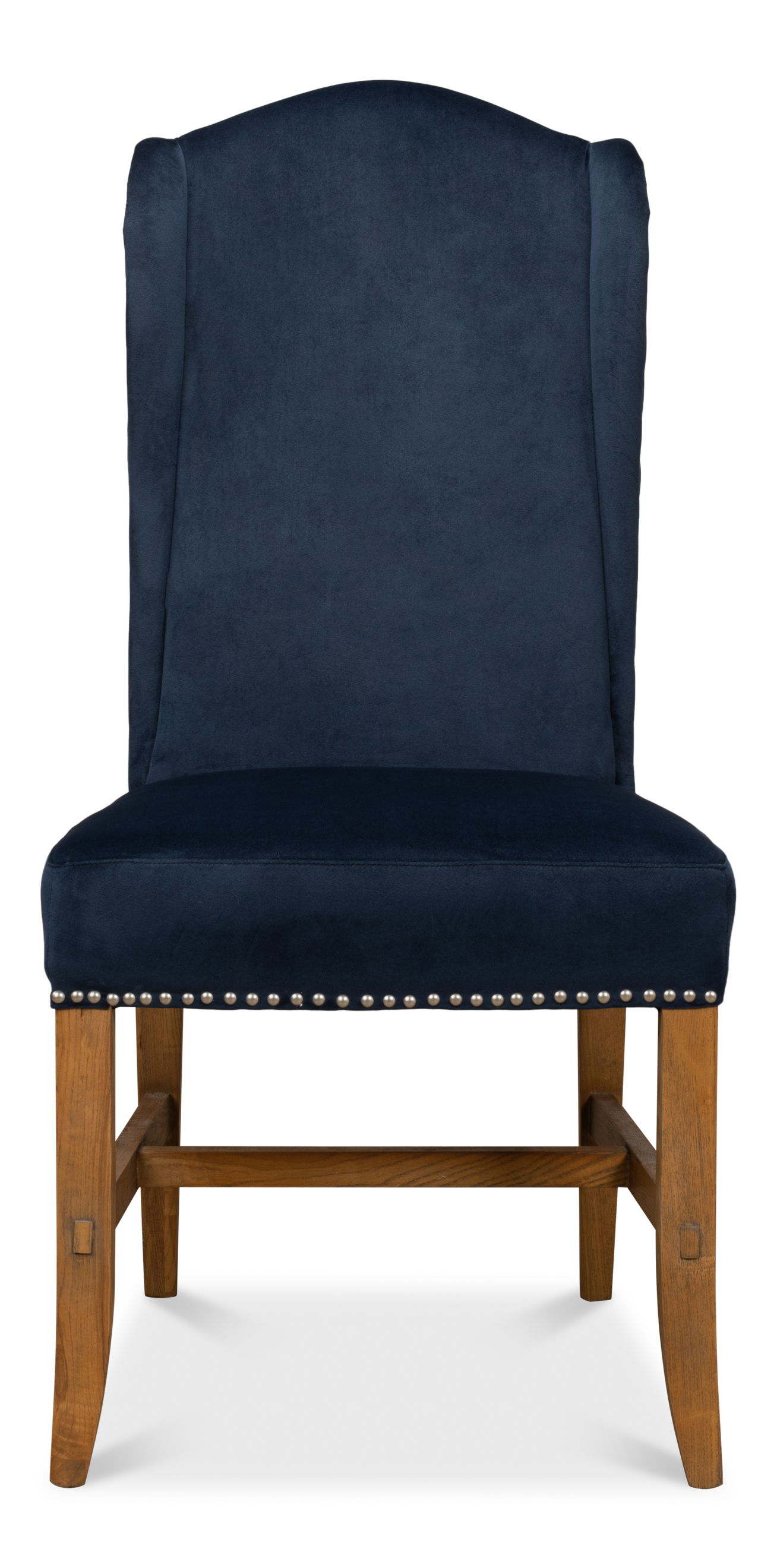 High Back Dining Chair, Blue Velvet, by Sarreid, 21" length x 26" width x 46" height View 2