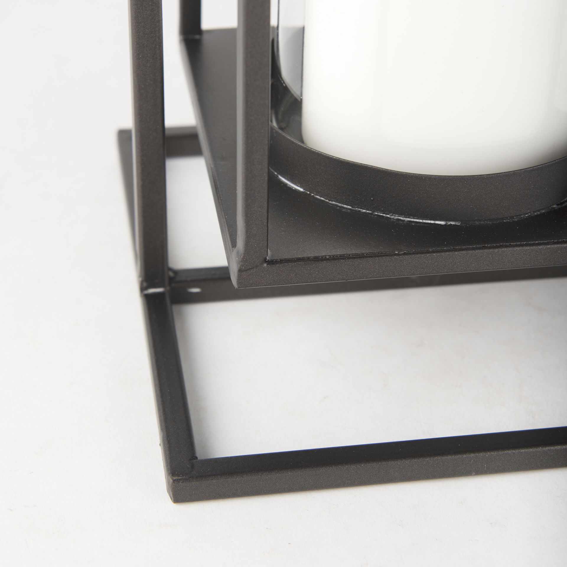 Albus II Small Black Metal Rectangular Table Candle Holder large image 