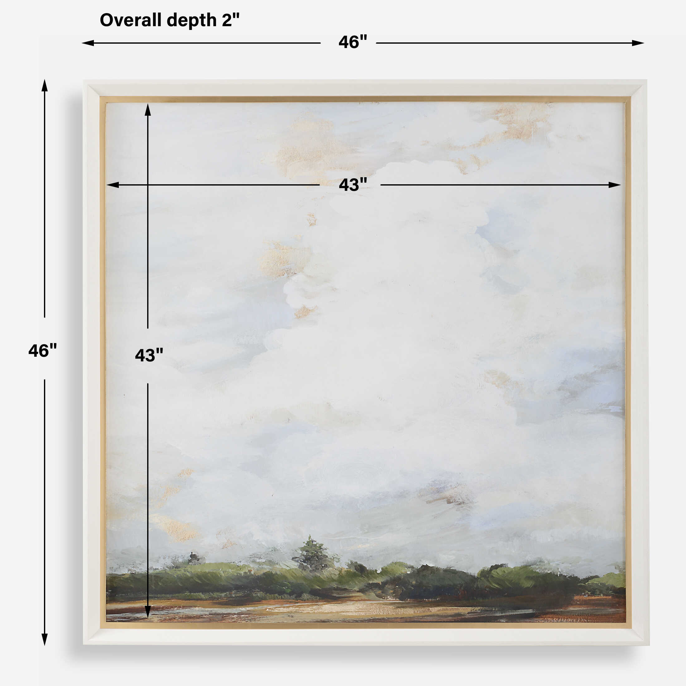 Whispering Cloudscapes Landscape Print, Painting by Uttermost, 46" width x 46" height x 2" depth View 3