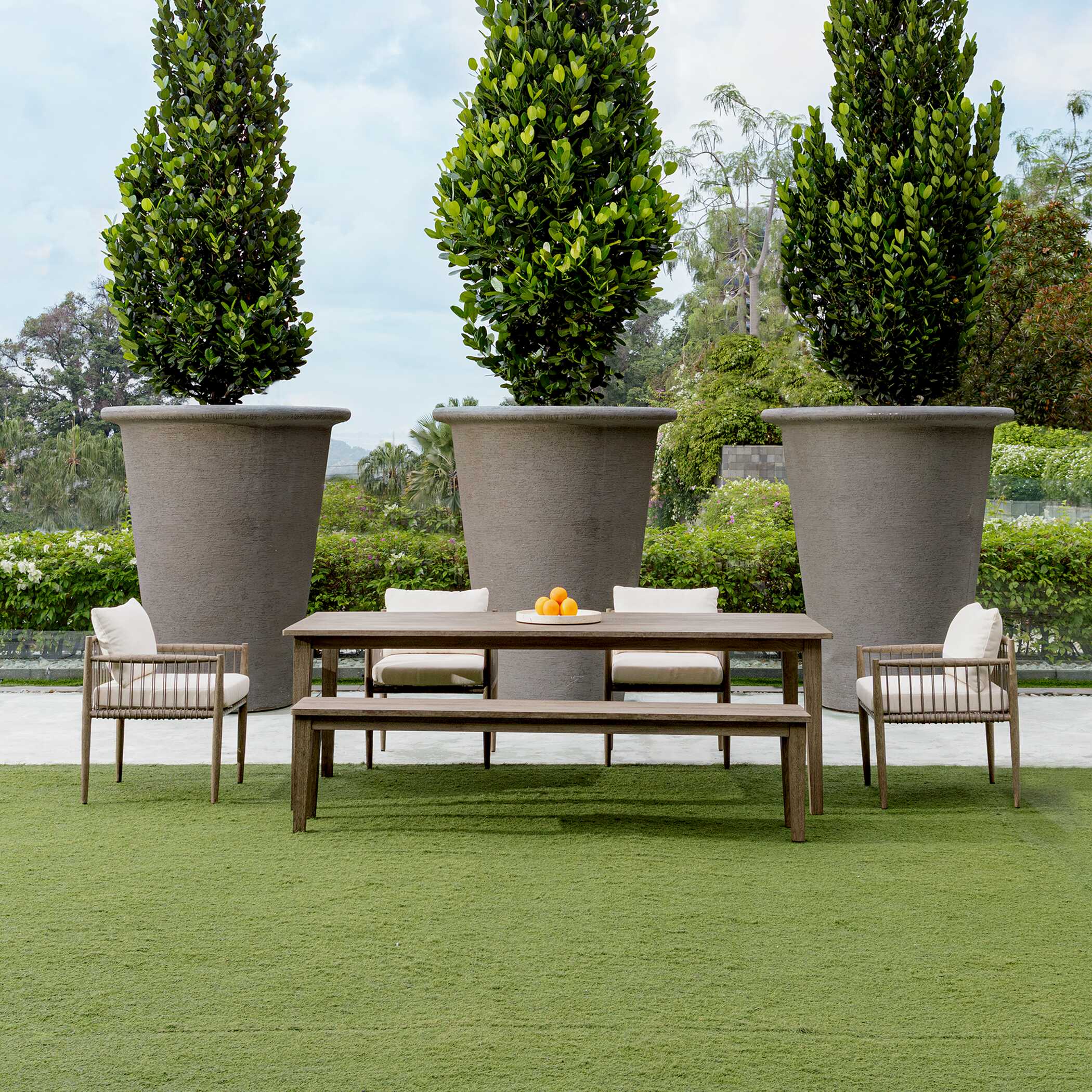 Travessa Outdoor Round Stone Tray, Decorative by Uttermost, 15" width x 1.75" height x 15" depth View 7