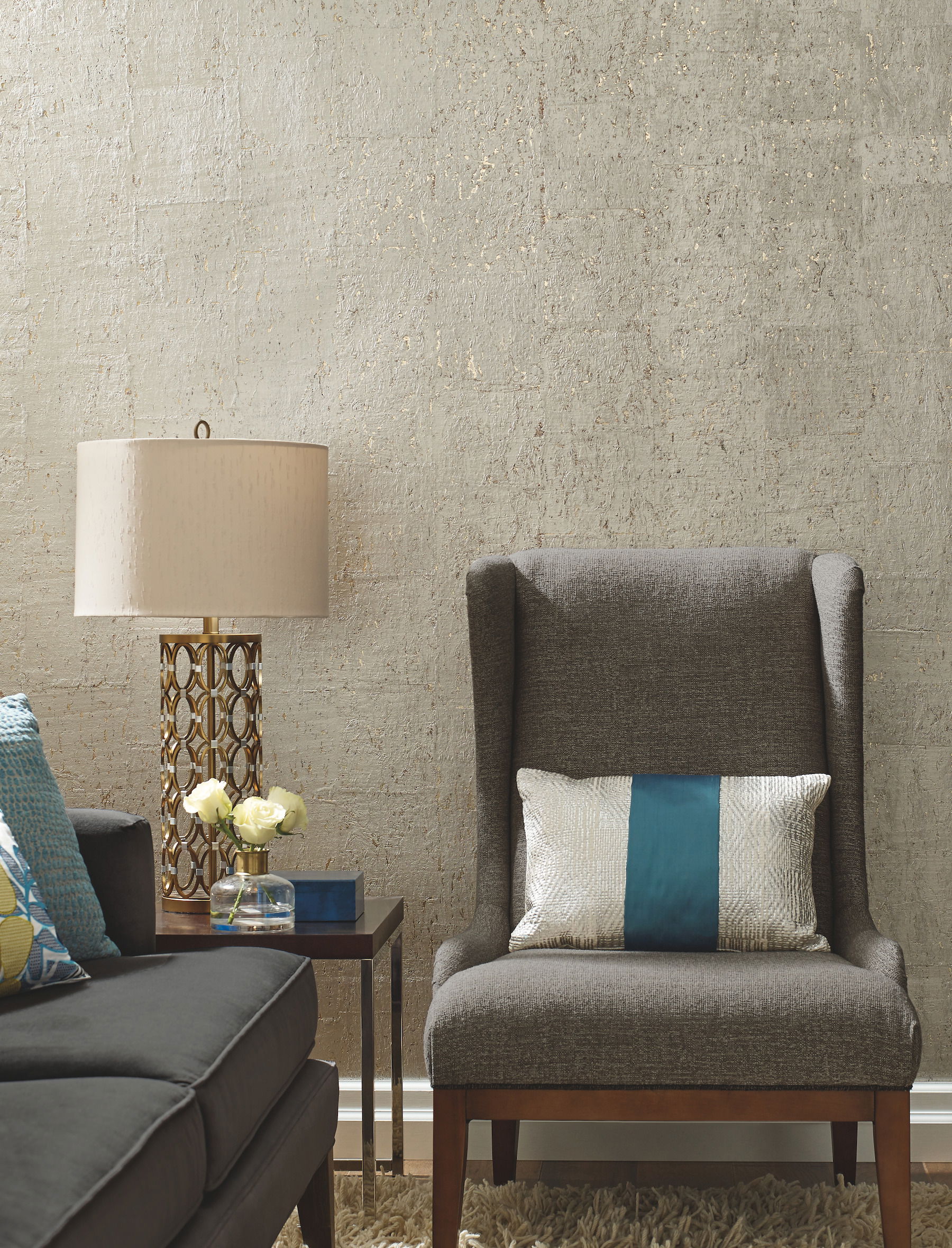 Cork Warm Silver Wallpaper Cork Warm Silver Wallpaper large image