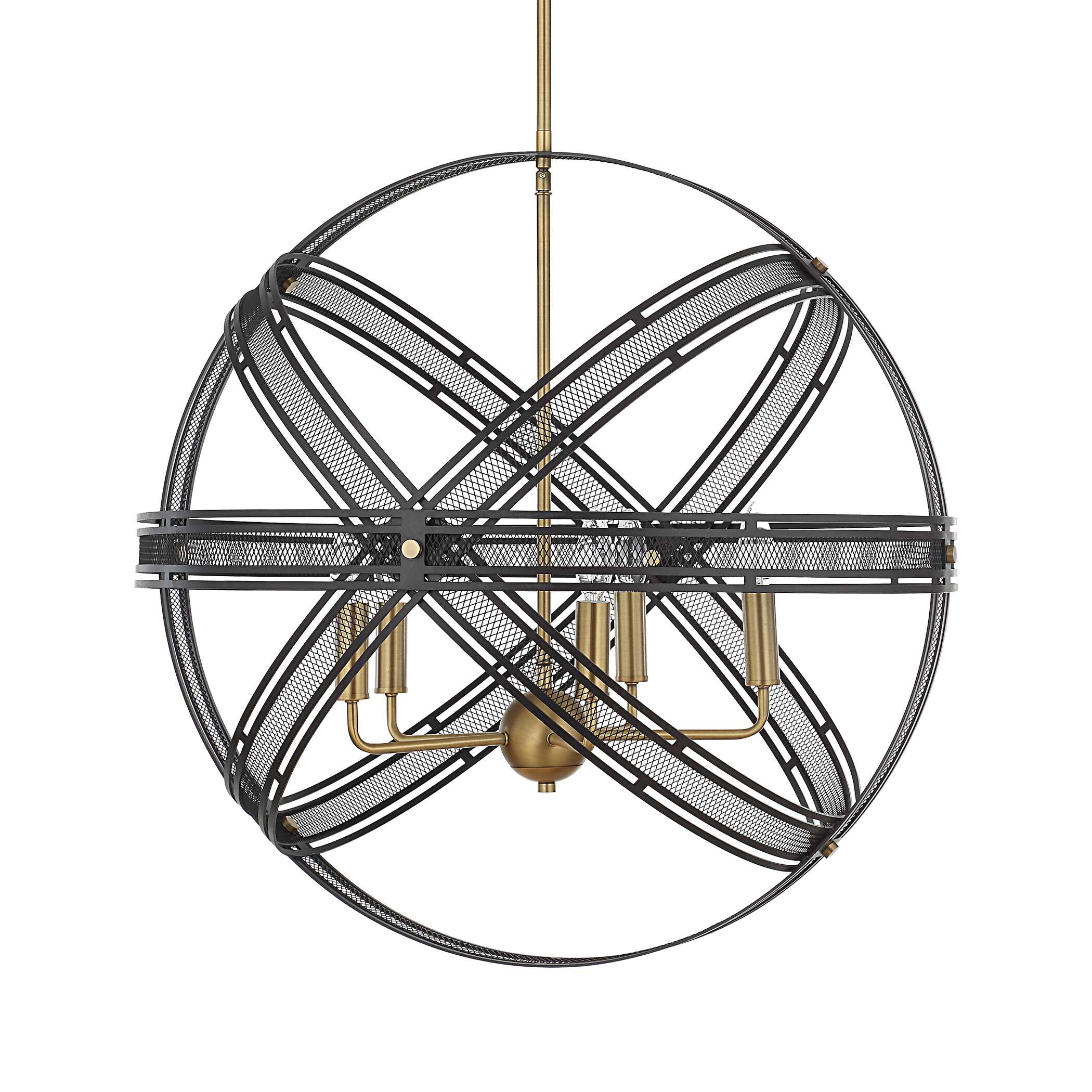 Spherical 5 Light Pendant, Ceiling Light by Uttermost, 27.75" width x 27.5" height x 27.75" depth View 3