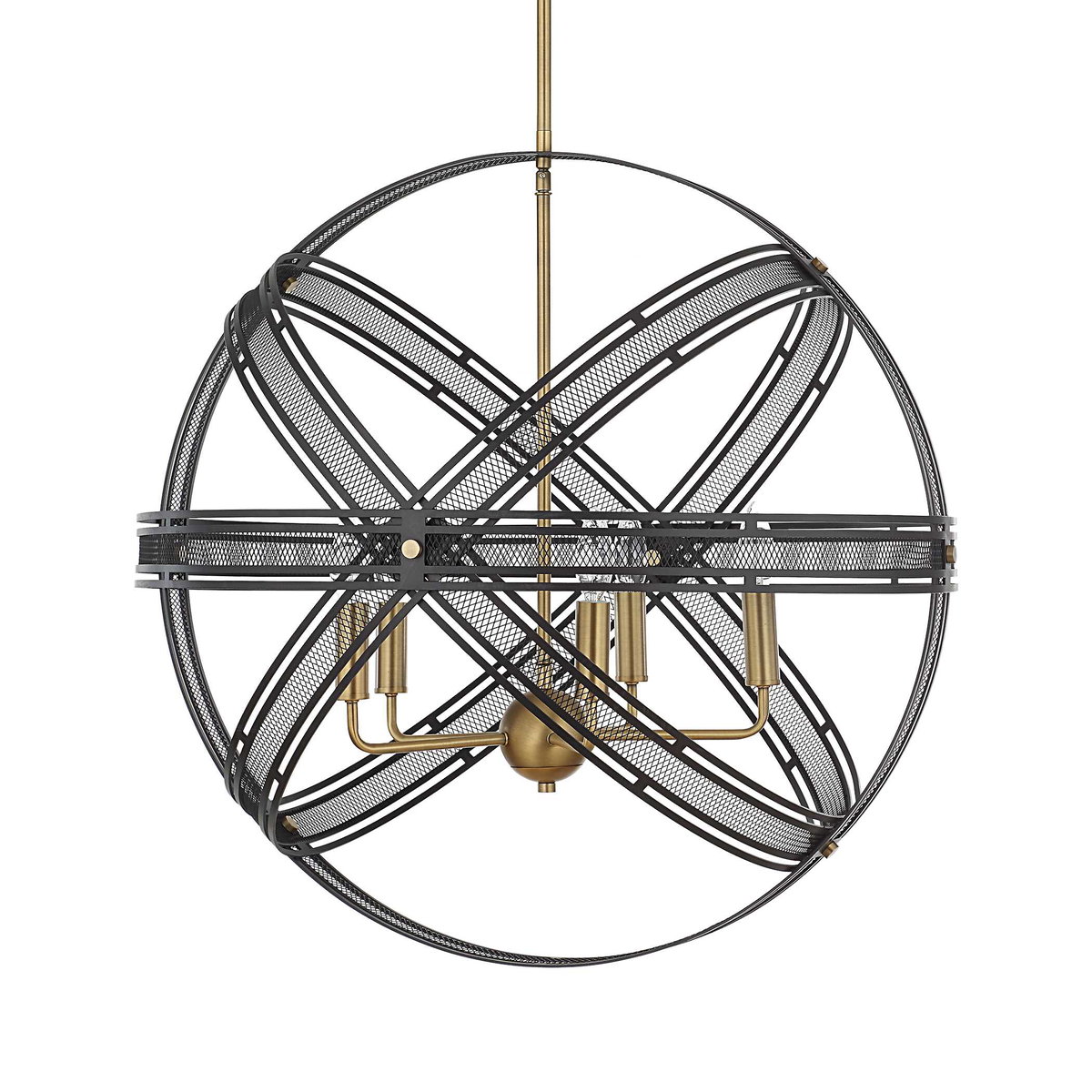 Spherical 5 Light Pendant, by Uttermost, 27.75" width x 27.5" height x 27.75" depth View 3