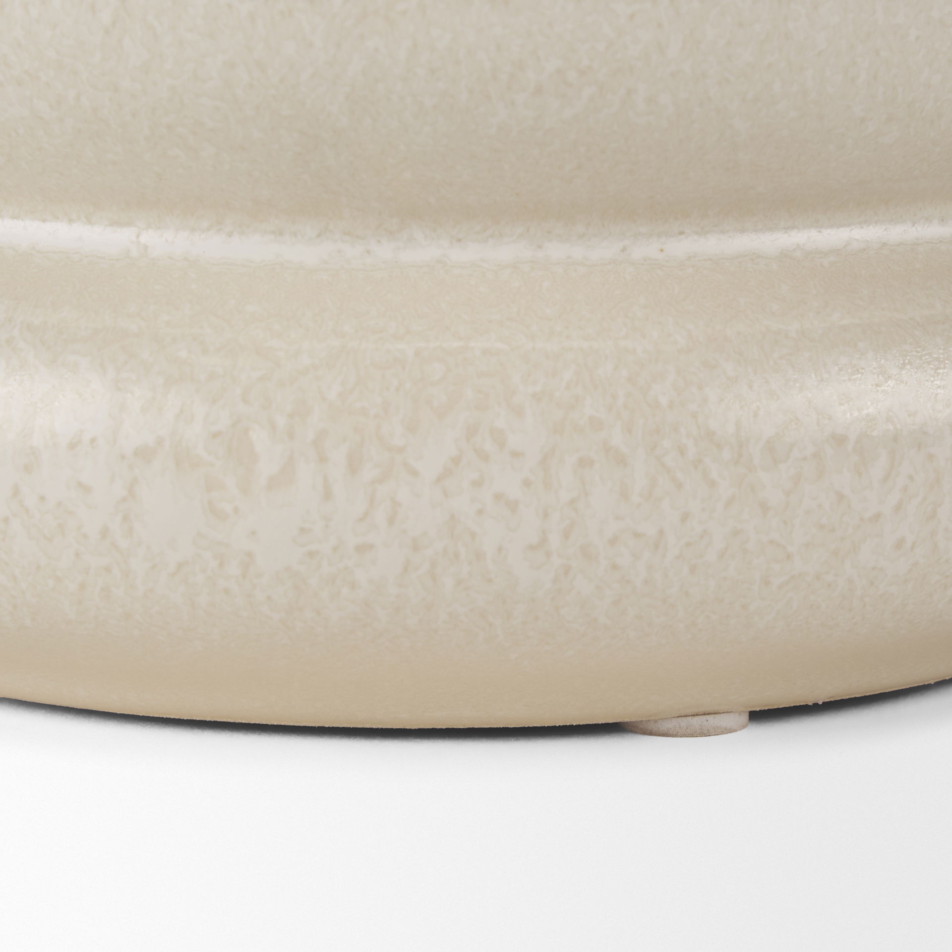 Twyla Short Cream Glazed Ring Pot, Vase by Mercana, 7.09" length x 7.09" width x 3.54" height View 8