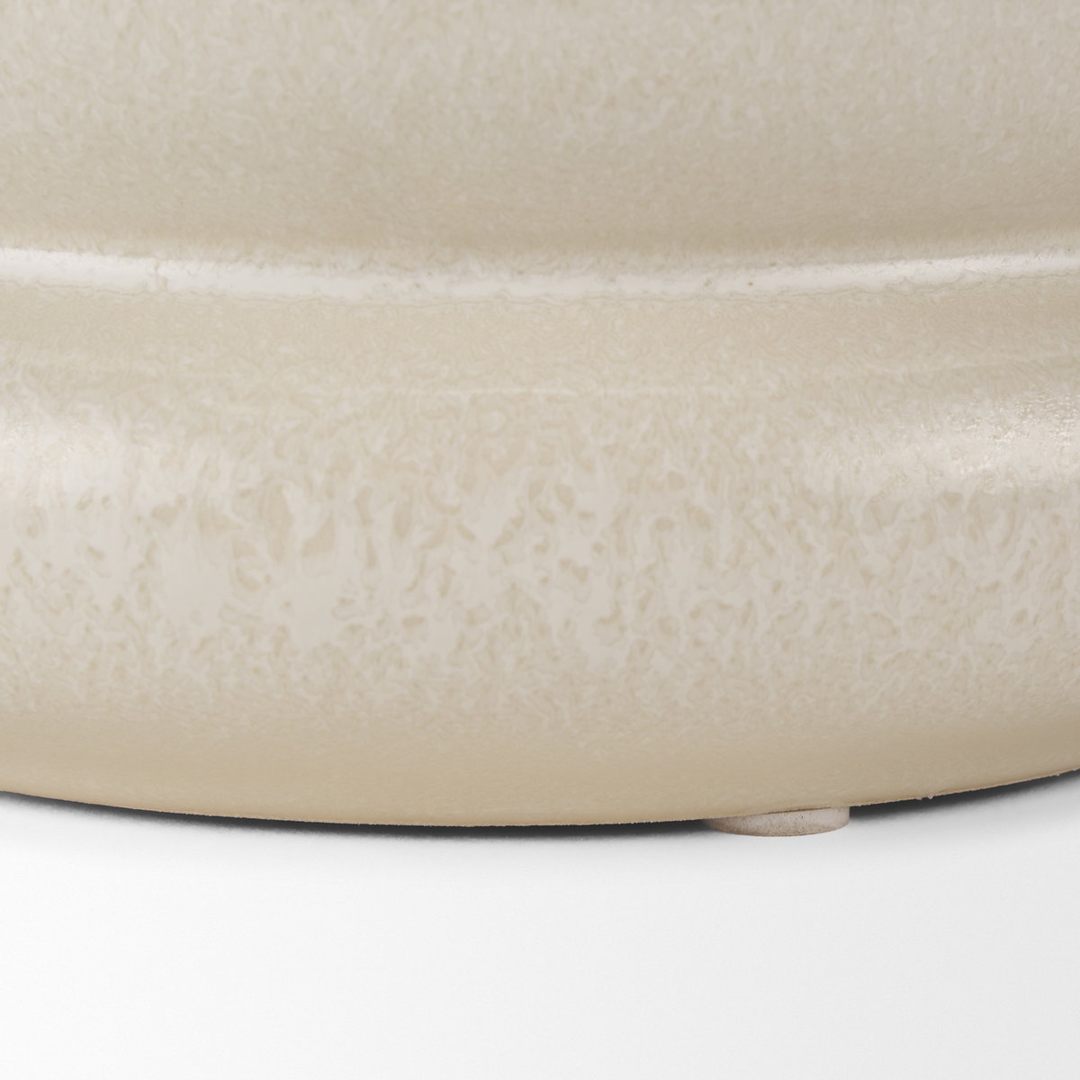 Twyla Short Cream Glazed Ring Pot, Vase by Mercana, 7.09" length x 7.09" width x 3.54" height View 8