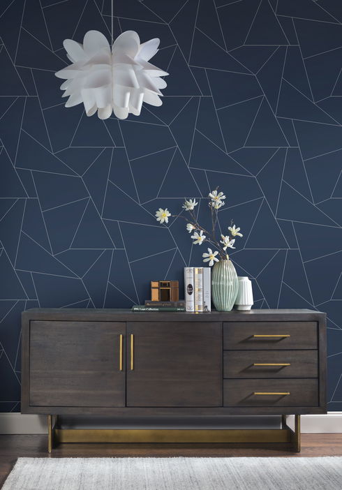 Fractured Prism Blue & White Peel & Stick Wallpaper