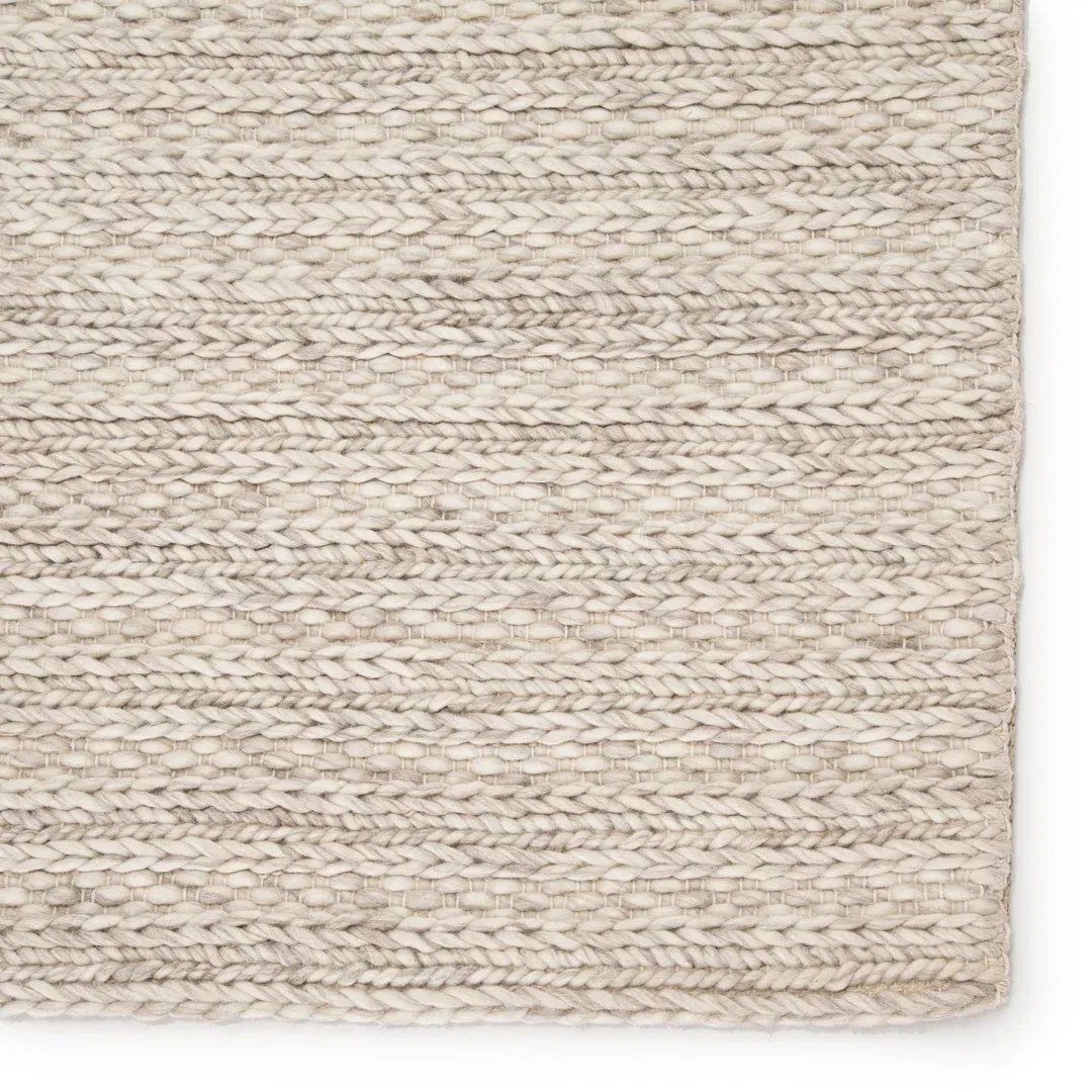 Grams Handmade Solid Cream/ Light Gray Area Rug large image 