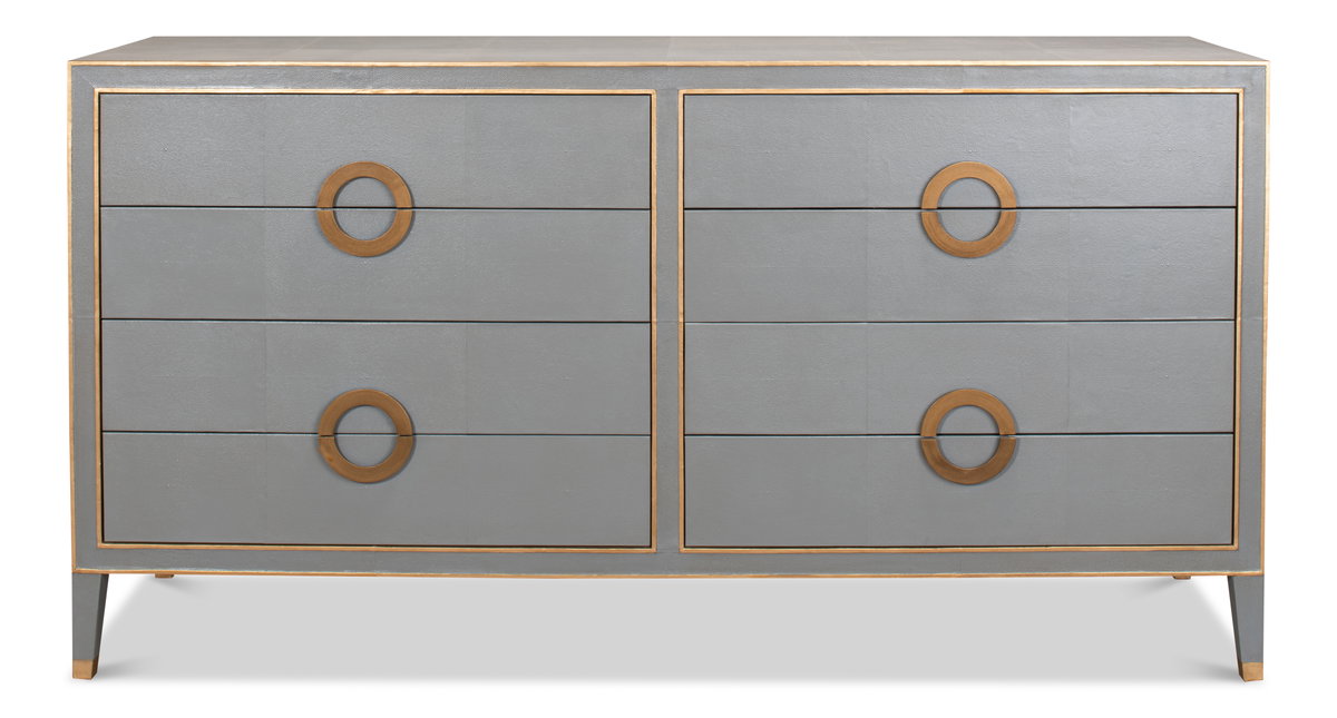 Gabriella Chest Of Drawers  Storm Grey, by Sarreid, 1'10" length x 6'4" width x 3'4" height View 2