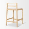 Sam Backless 25.87in Seat Counter Stool | Light Brown Wood with Fabric, Counter & Bar Stool by Mercana, 19" length x 18.25" width x 33.75" height thumbnail 7
