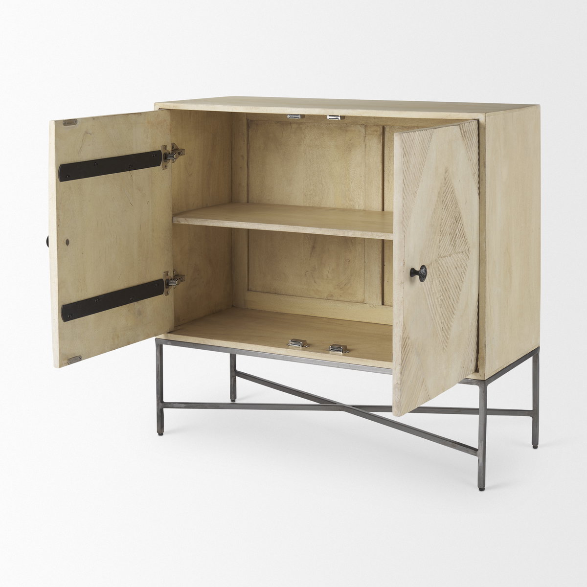Hogarth  2 Door Blonde Wood Accent Cabinet, Cabinets & Chest by Mercana, 36" length x 16" width x 34" height View 8
