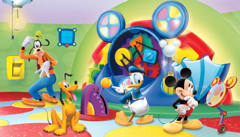 Mickey & Friends - Clubhouse Capers Chair Rail Wall Mural