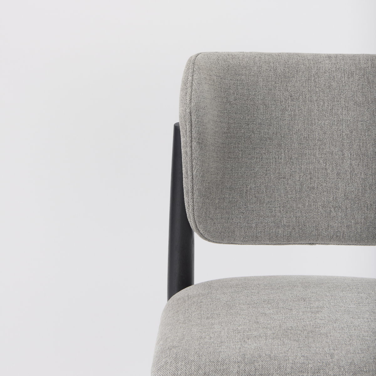 Cline Curved Back Dining Side Chair | Gray Fabric with Black Wood, Dining Chair by Mercana, 20.87" length x 23.03" width x 31.89" height View 12