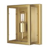 Cairn Brushed Gold Metal with Glass 1-Light Wall Sconce, by Mercana, 7.87" length x 5.12" width x 10.63" height thumbnail 1