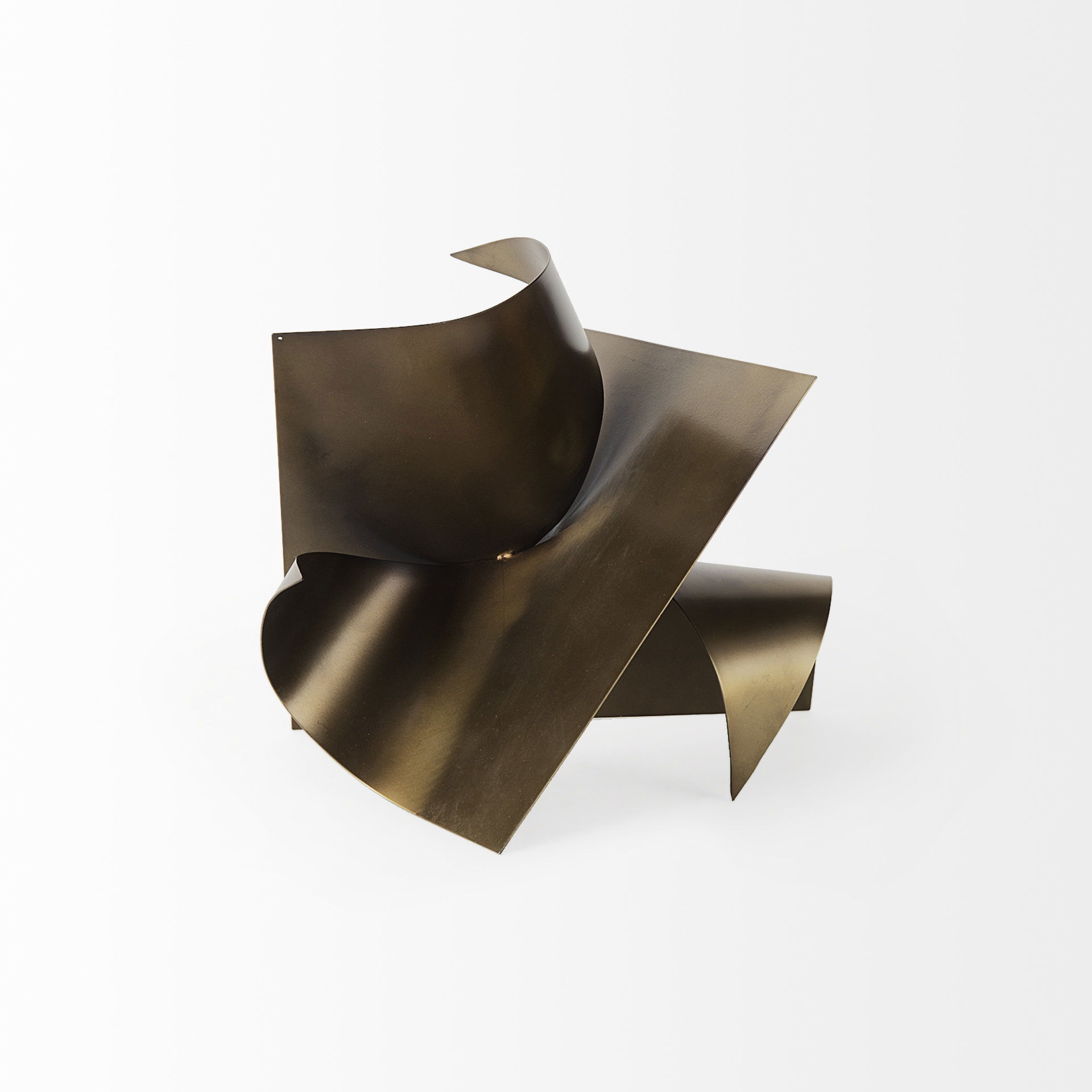 Francesca Antique Gold Metal Sculptural Decorative Object, by Mercana, 11.81" length x 11.81" width x 11.81" height View 4