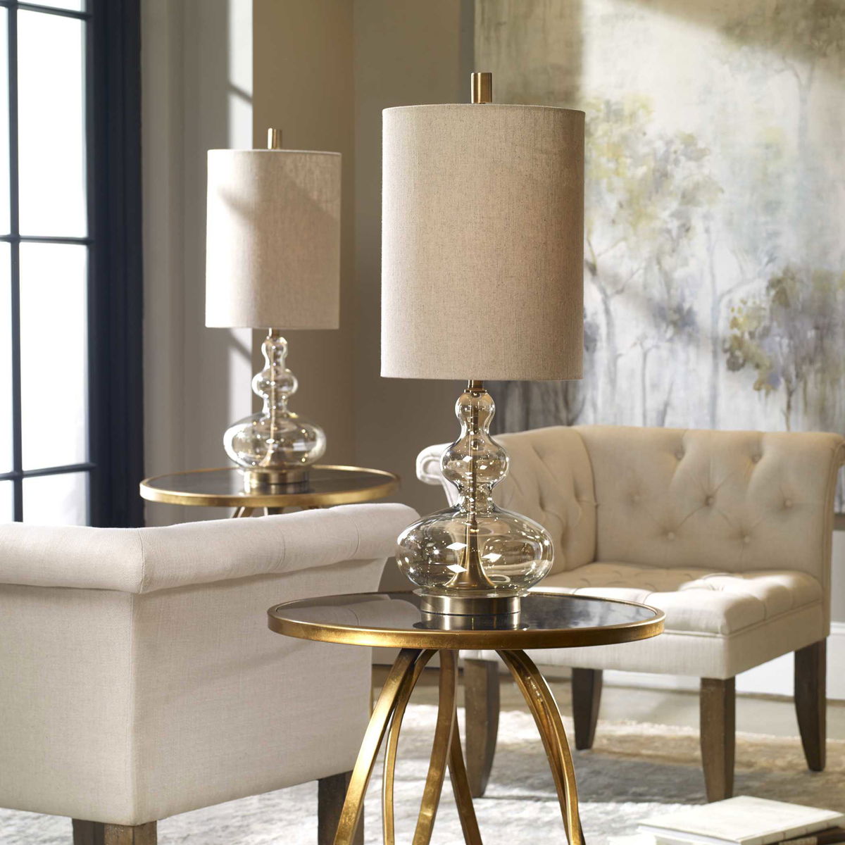 Formoso Amber Glass Table Lamp, by Uttermost, 12" width x 32.75" height x 12" depth View 5