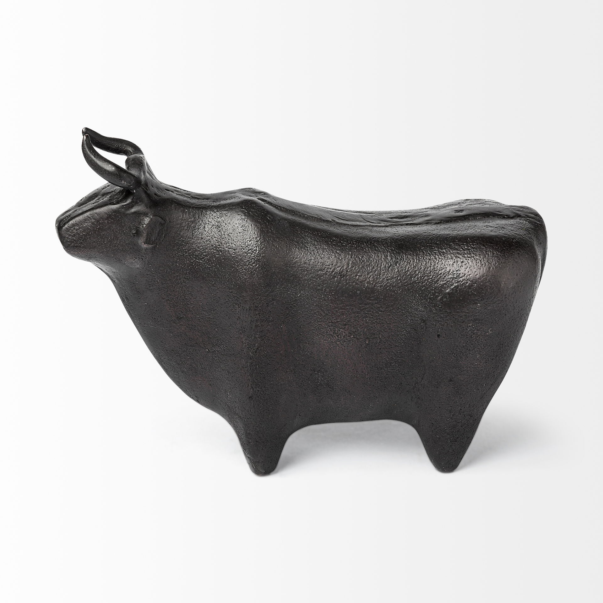 Taurus II 9L x 4W Black Cast Aluminum Bull Decorative Object, by Mercana, 9" length x 4" width x 6" height View 6