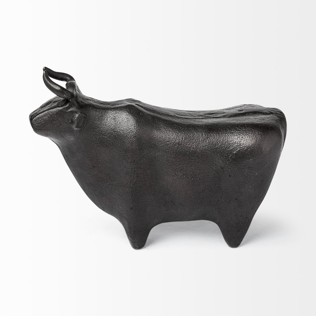 Taurus II 9L x 4W Black Cast Aluminum Bull Decorative Object, by Mercana, 9" length x 4" width x 6" height View 6