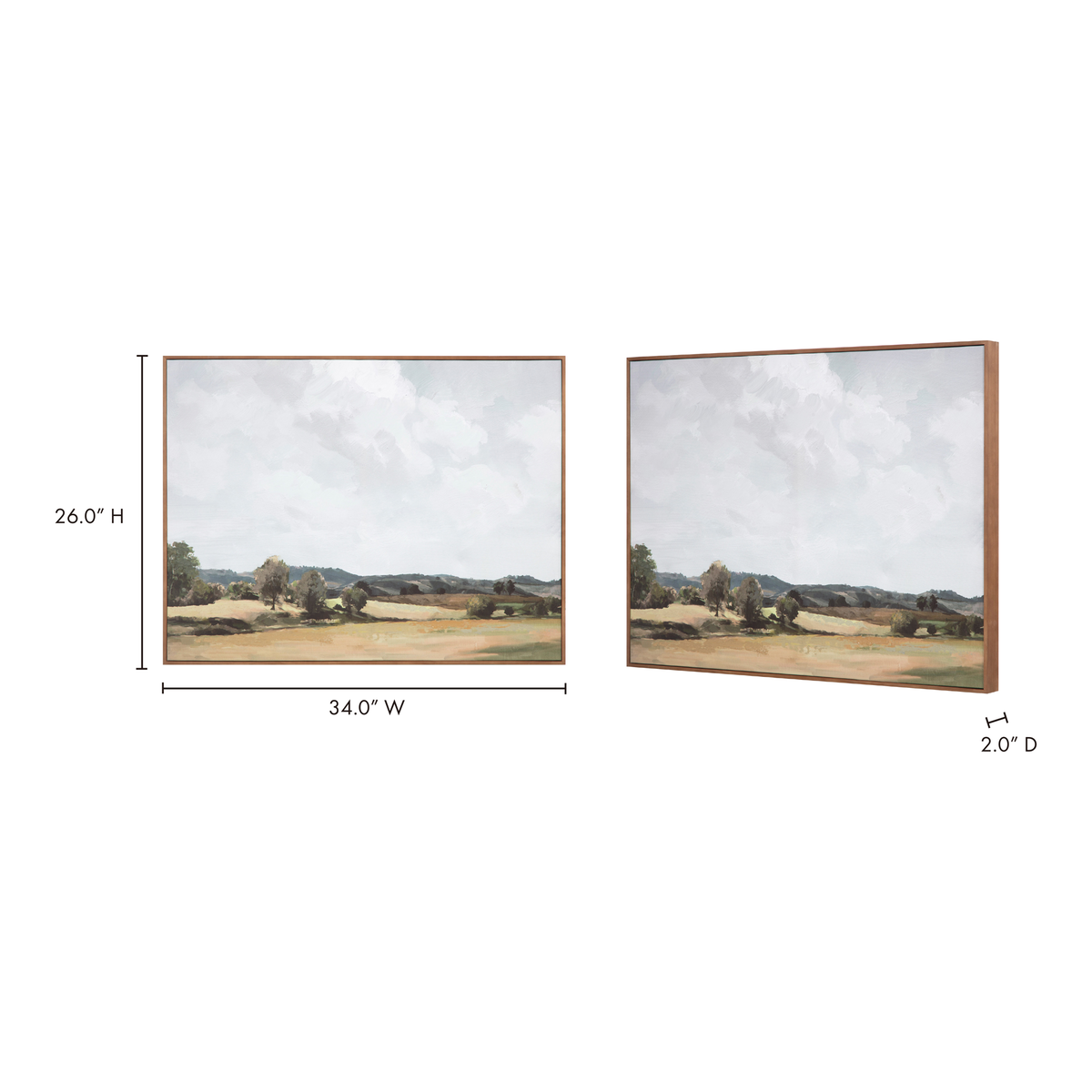 Vast Country Framed Painting, by Moe's Home, 34" width x 26" height x 2" depth View 10