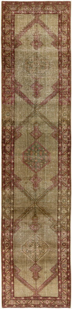 Antique One of a Kind Handmade Rug, by Surya, 12'7" length x 2'11" width