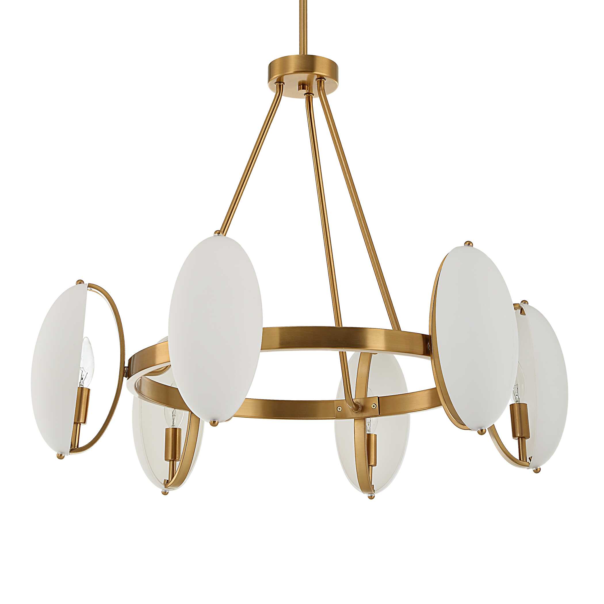 Oviform 6 Light Round Chandelier, Ceiling Light by Uttermost, 30.25" width x 25" height x 30.25" diameter x 30.25" depth View 5