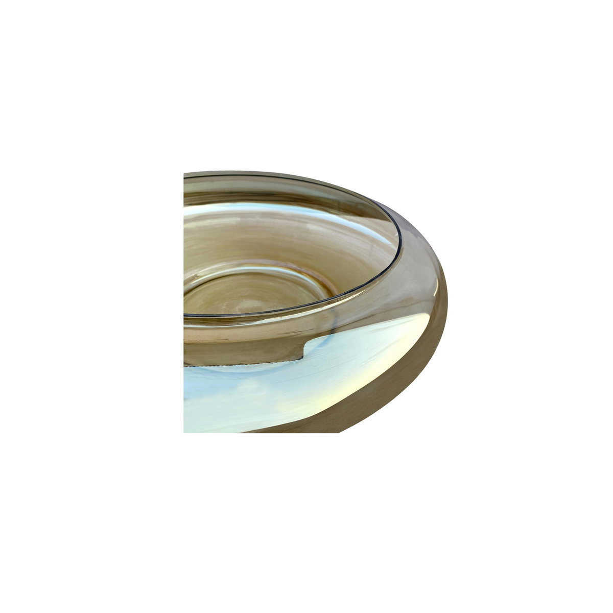 Polene Glass Bowl Large Smoky Brown, Decorative Bowl by Moe's Home, 16" width x 3.5" height x 16" depth View 4