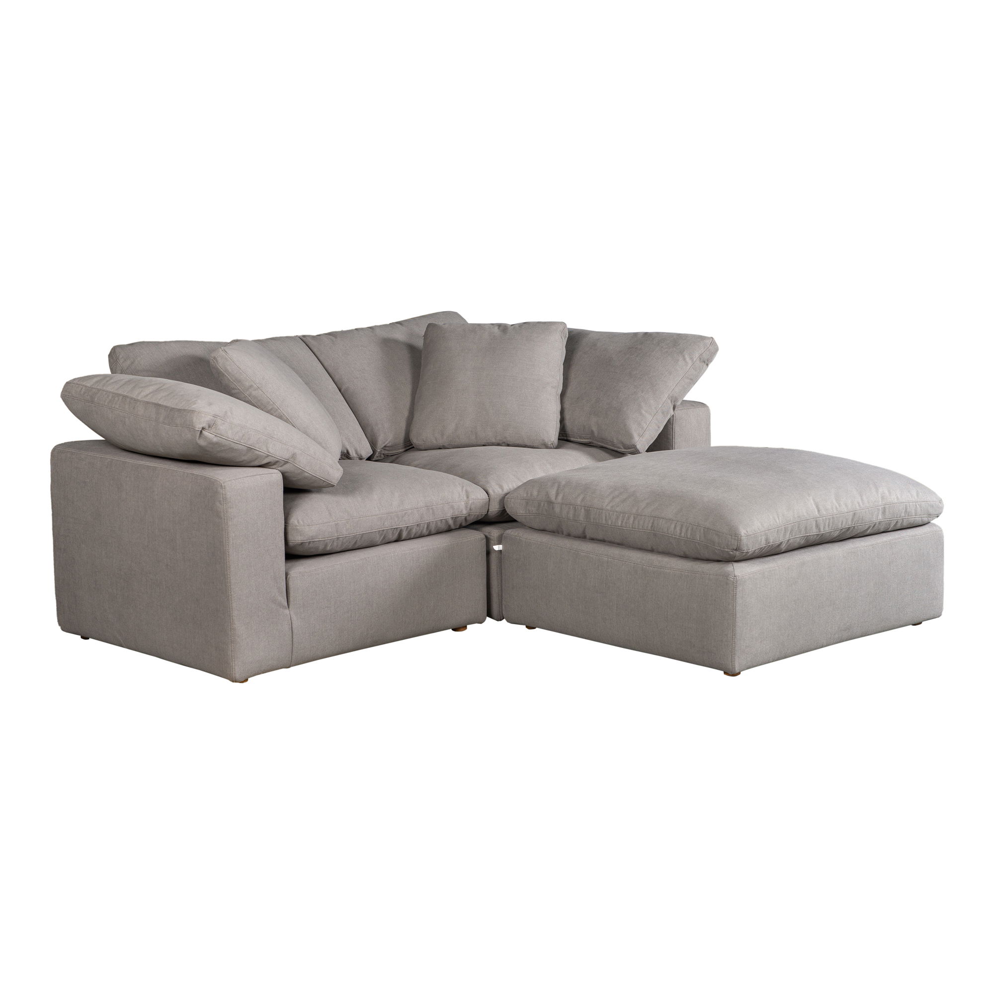 Terra Condo Nook Modular Sectional Light Grey, Sectional Sofa by Moe's Home, 76" width x 32" height x 76" depth View 2