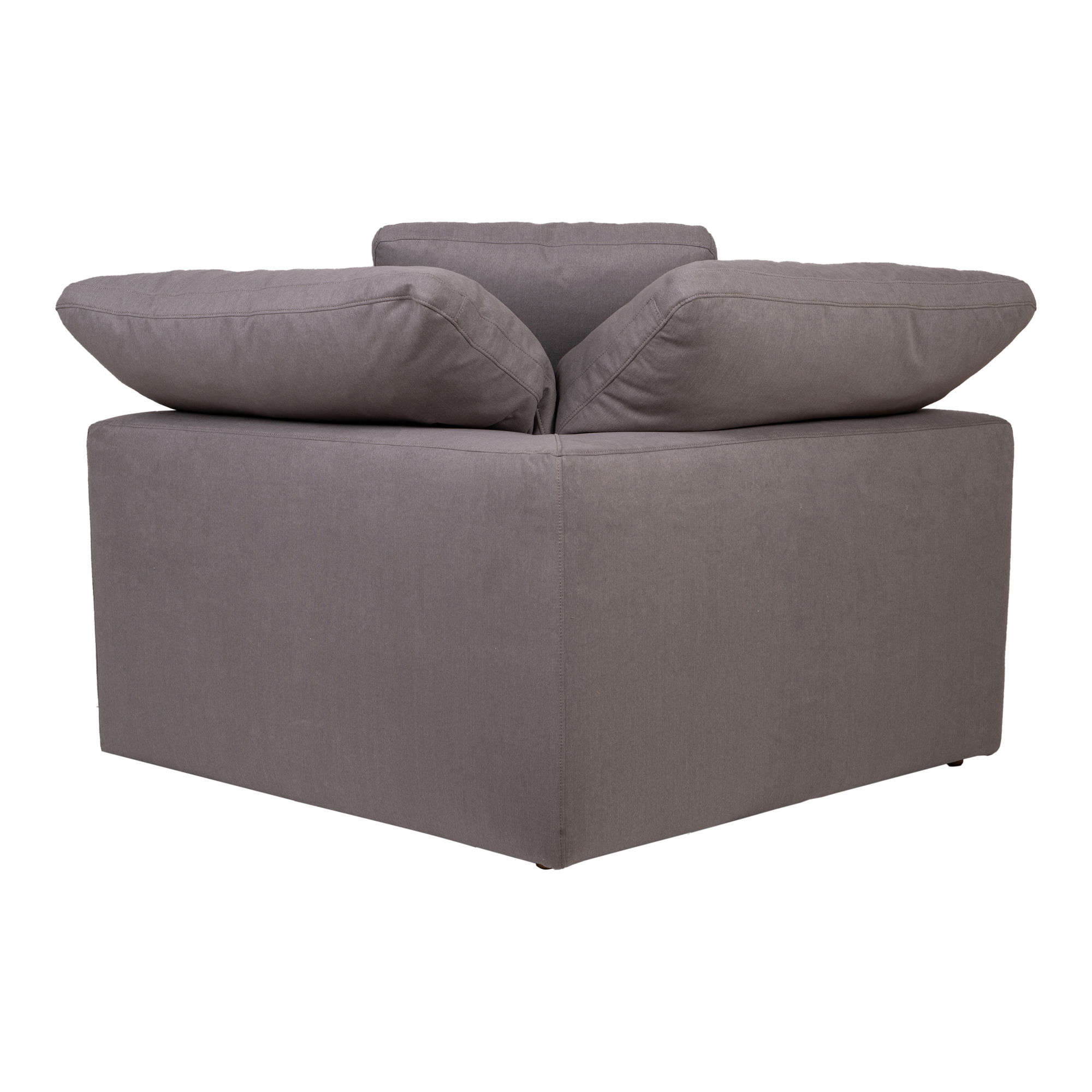 Clay Corner Chair Light Grey, Sectional Sofa by Moe's Home, 44.5" width x 32.5" height x 44.5" depth View 4