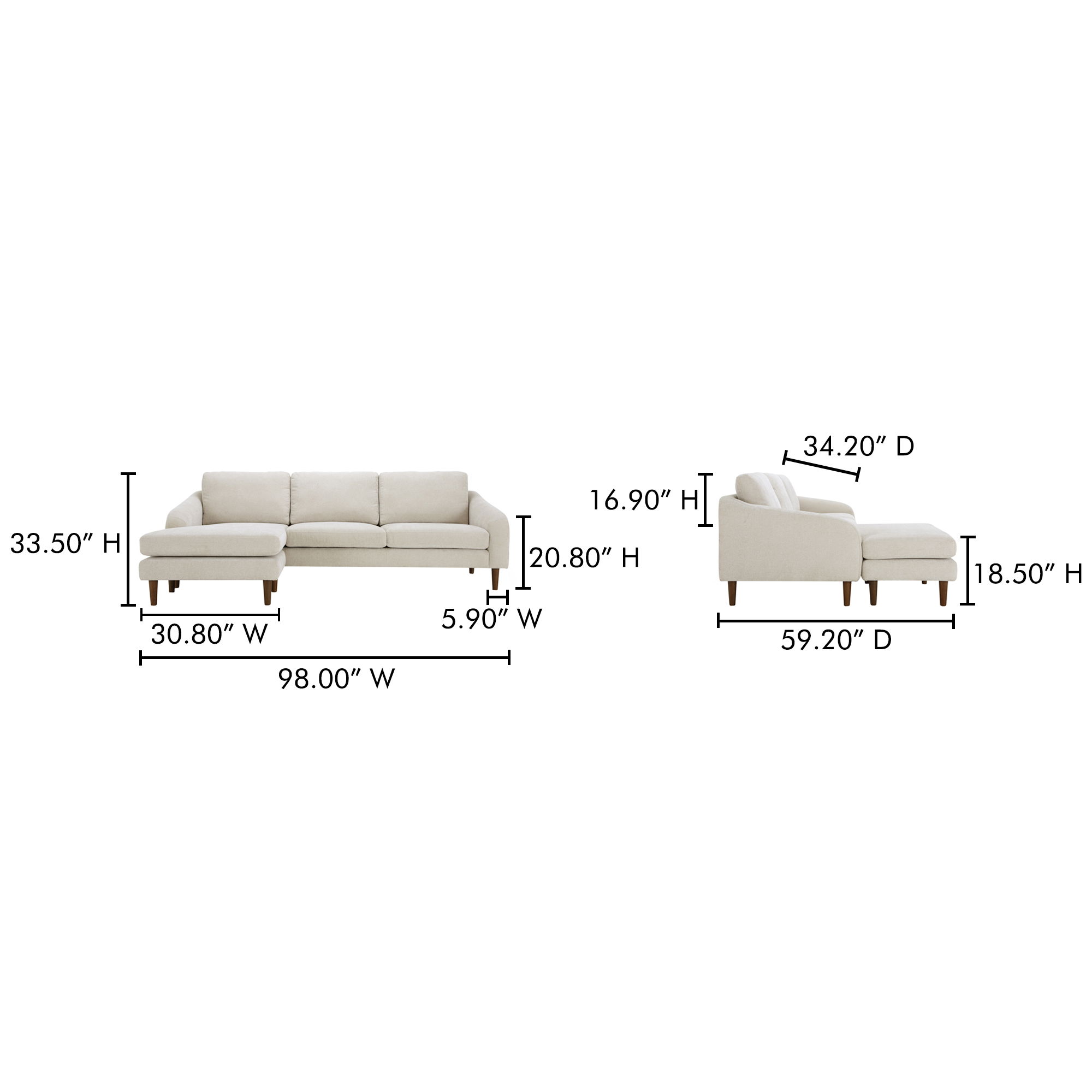 Quinn Sectional Oatmeal large image 