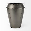 Elio 12.2H Large Gun Metal Gray Metal with Studs Vase, by Mercana, 9.84" length x 9.84" width x 12.2" height thumbnail 4