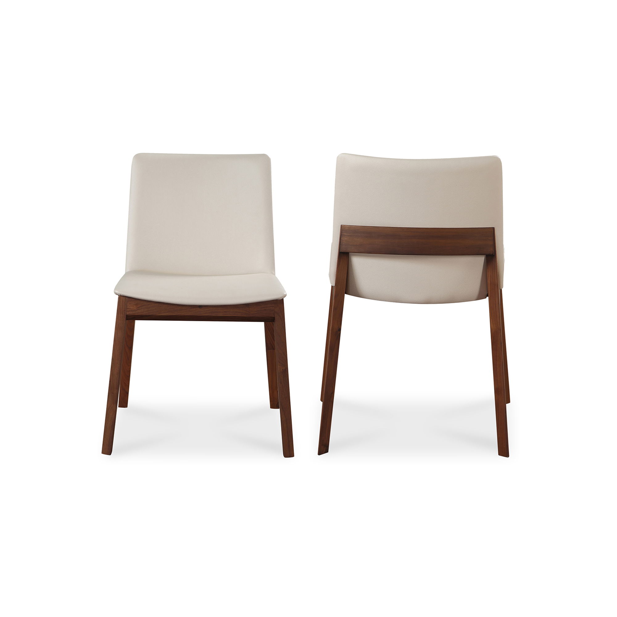 Deco Dining Chair Cream White Pvc - Set Of Two, by Moe's Home, 21" width x 31" height x 21" depth View 2