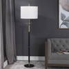 Maud Aged Black Floor Lamp, by Uttermost, 18" width x 67" height x 18" depth thumbnail 2