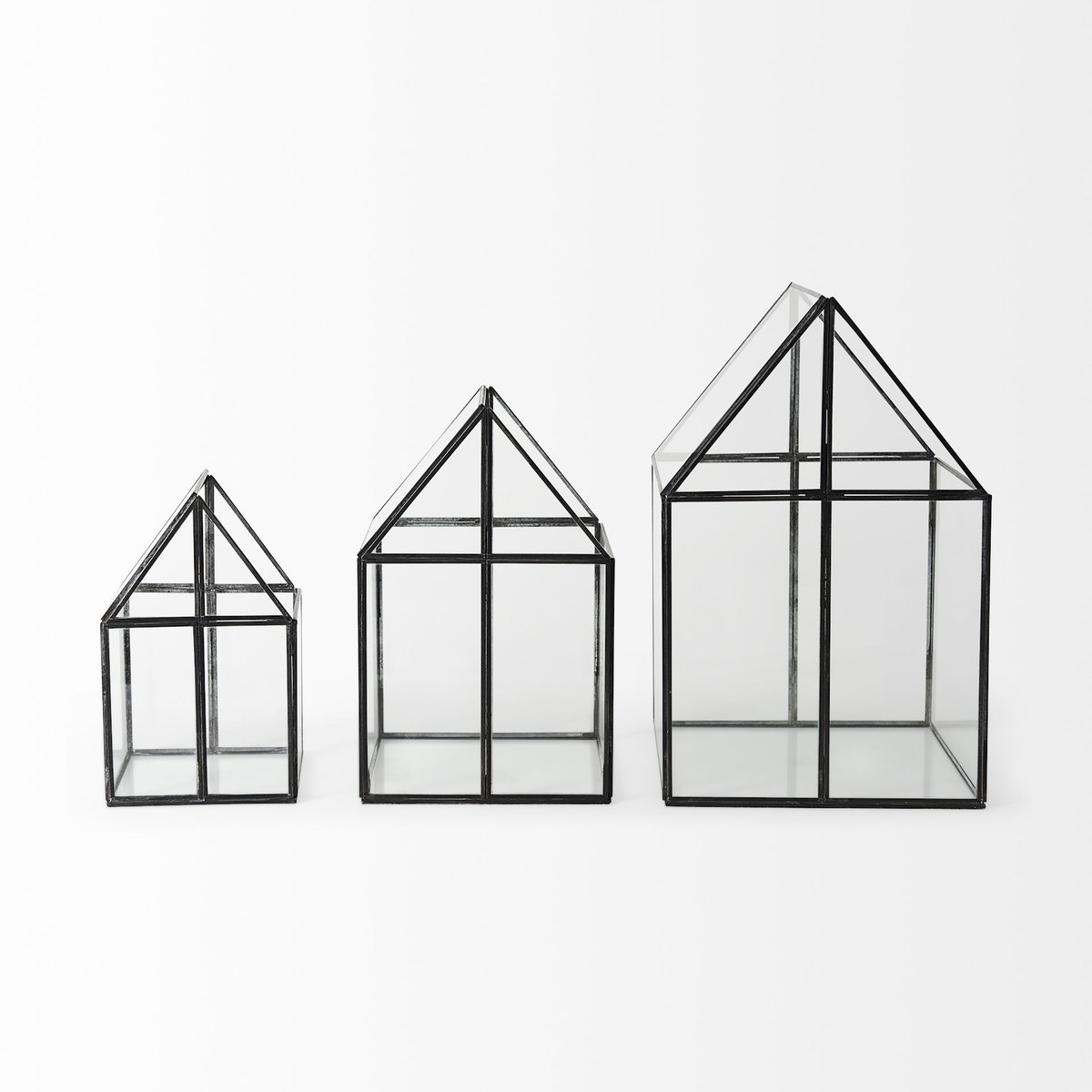 Sikes (Large) 10L x 10W x 16H Hut Terrarium with Glass Base, Boxe by Mercana, 10.04" length x 10.04" width x 16.14" height View 6